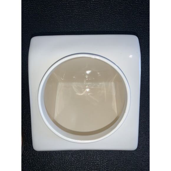 Hyalyn White Ceramic Canister w/ Lid Fruit Motif Wood 199S Vintage MCM - Picture 3 of 16